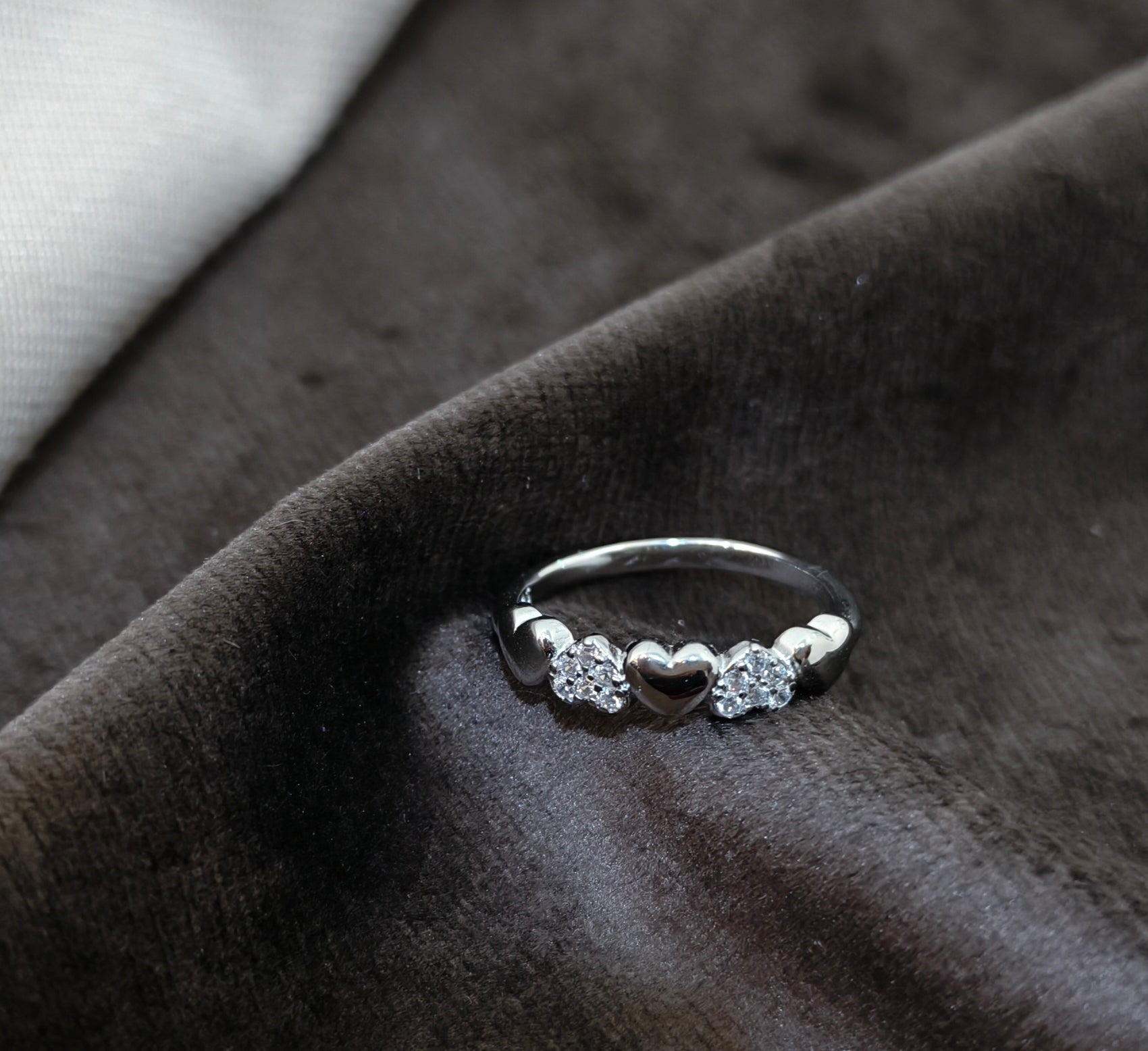 HEART CLUSTER 925 SILVER RING