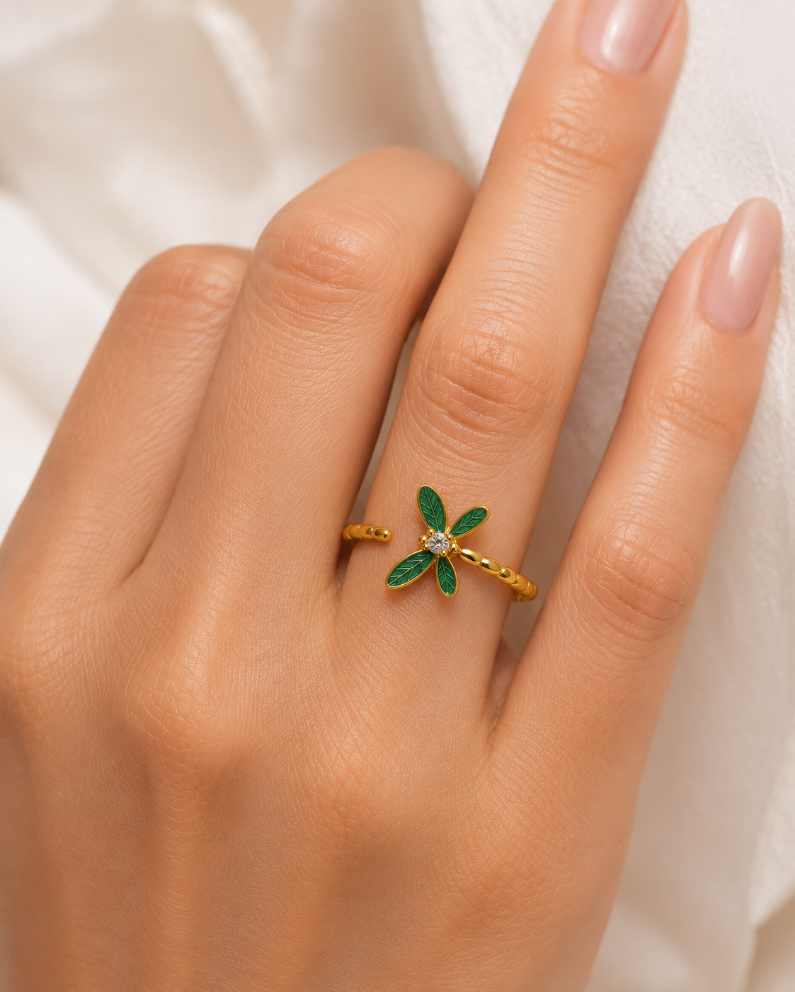 Mystic Dragonfly Adjustable Ring