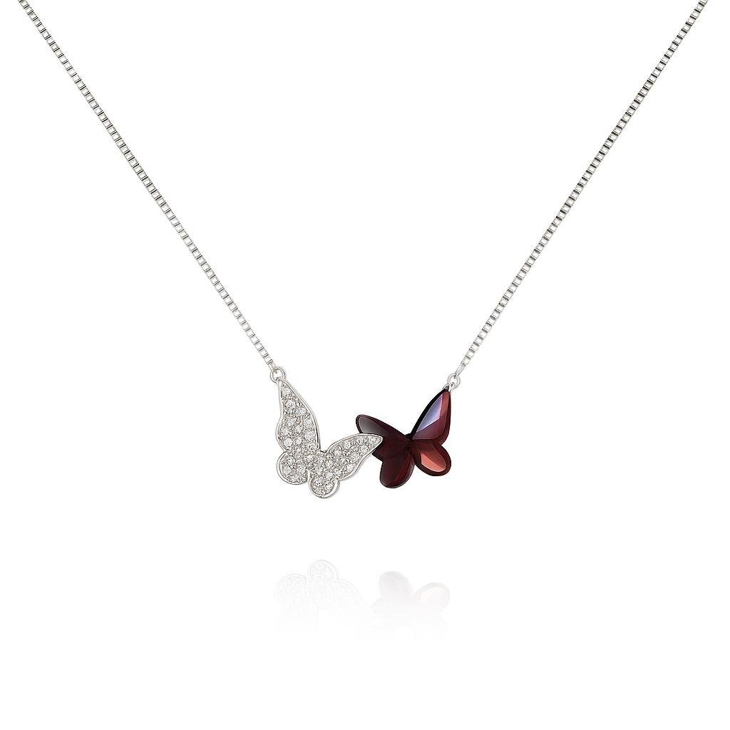 Iyamy Silver Necklace – Butterfly Pendant