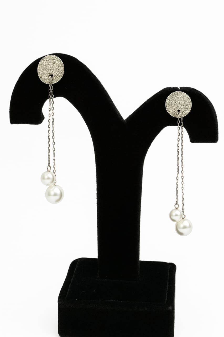 Luna Pearl Cascade 925 Sterling Silver Drop Earrings