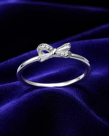 925 STERLING CRYSTAL RIBBON SILVER RING