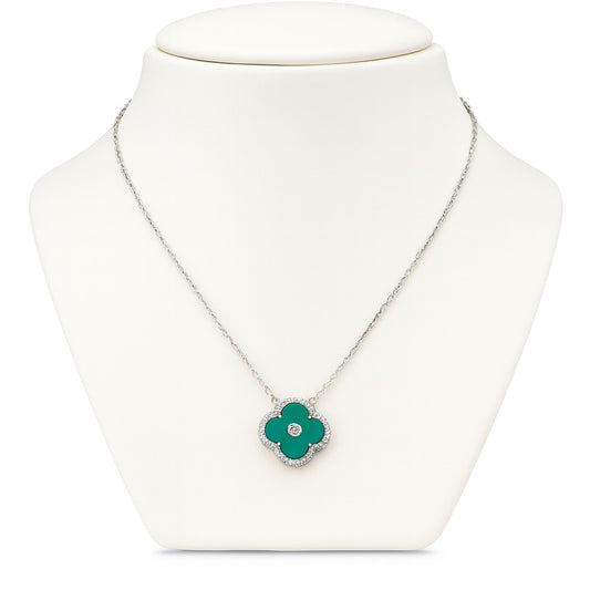 Iyamy Silver Flower Pendant Necklace – Pure Silver Elegance