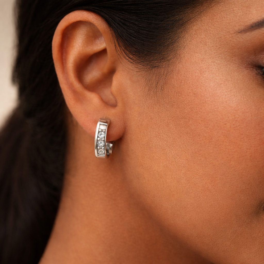 Iyamy Silver Stud Earrings