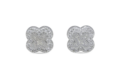 Flora Spark 925 Sterling Silver Clover Stud Earrings