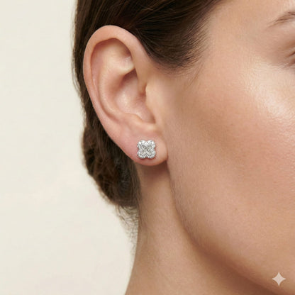 Flora Spark 925 Sterling Silver Clover Stud Earrings