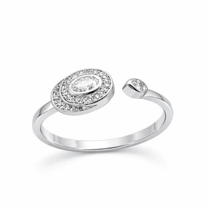 925 Silver Orbit Halo Open Ring