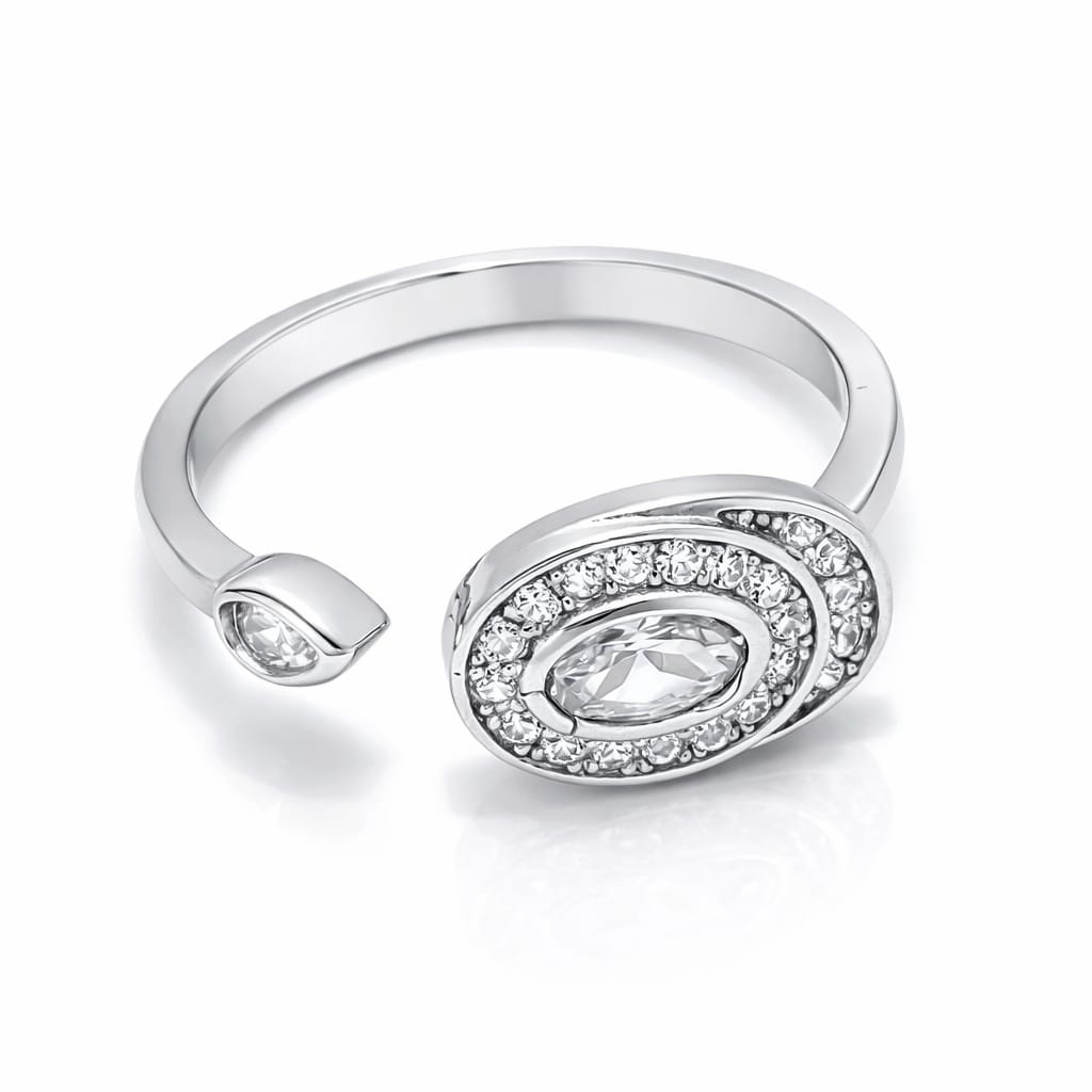 925 Silver Orbit Halo Open Ring