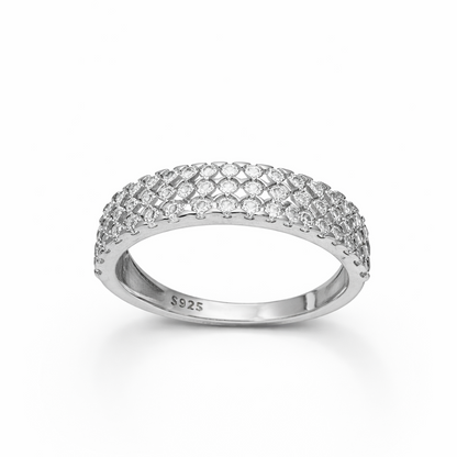 IYAMY 925 Silver Diamond Style Eternity Band Ring
