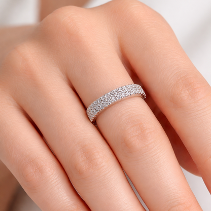 IYAMY 925 Silver Diamond Style Eternity Band Ring