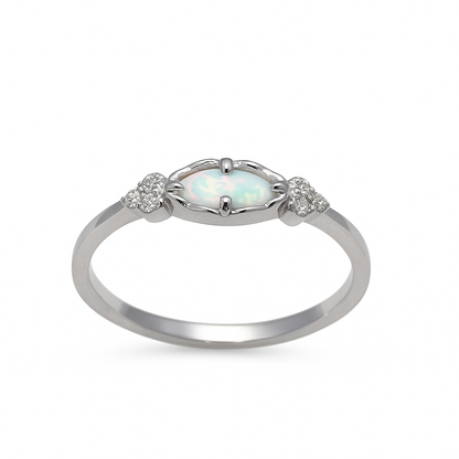 Luna Glow Opal Silver Ring