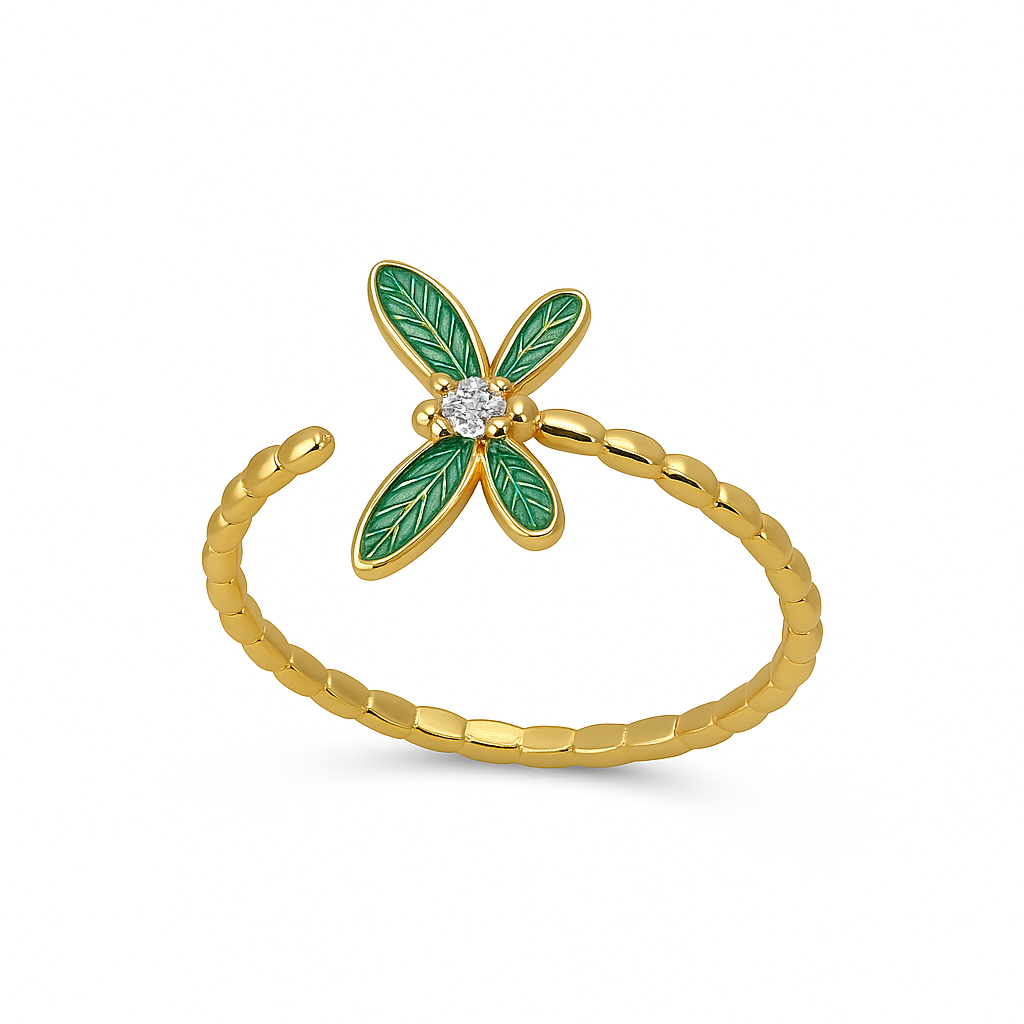 Mystic Dragonfly Adjustable Ring