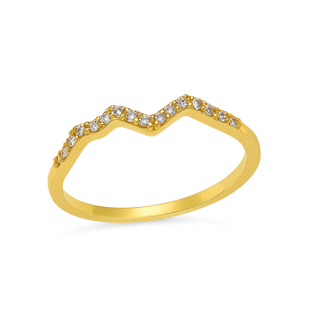 Chevron Spark Sterling Silver Ring