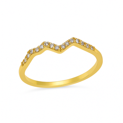 Chevron Spark Sterling Silver Ring