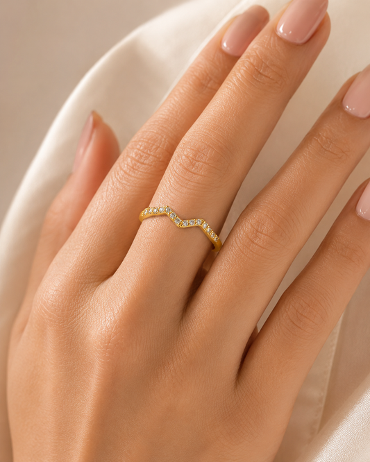 Chevron Spark Sterling Silver Ring