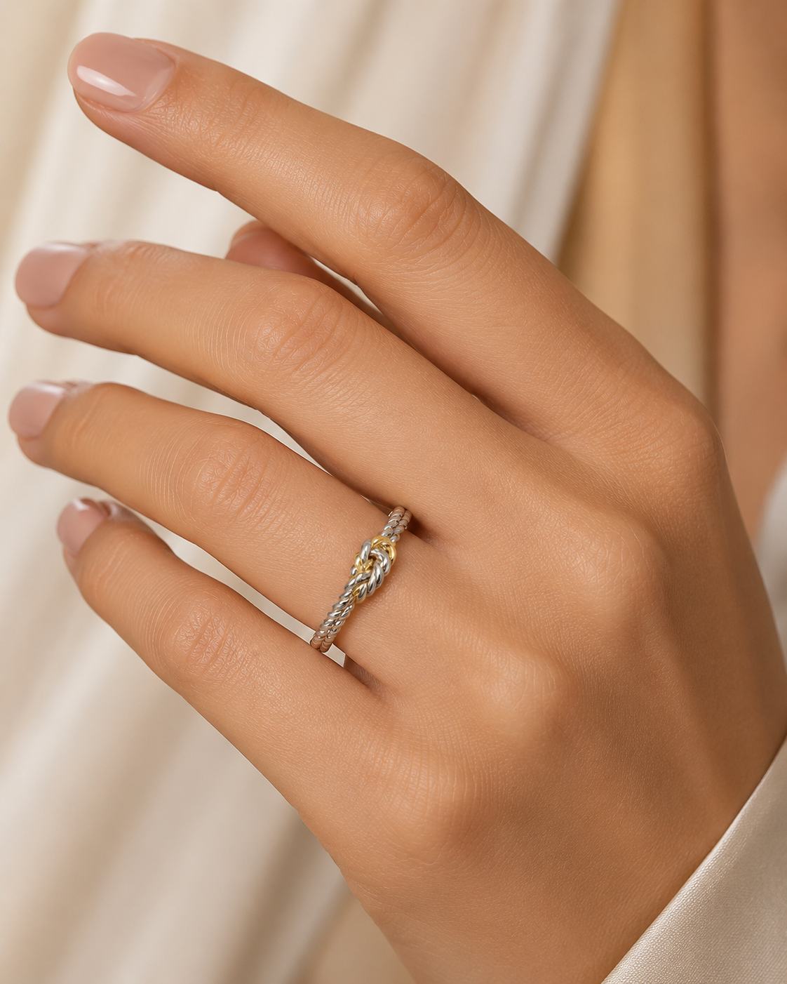 Eternal Knot Two-Tone Ring