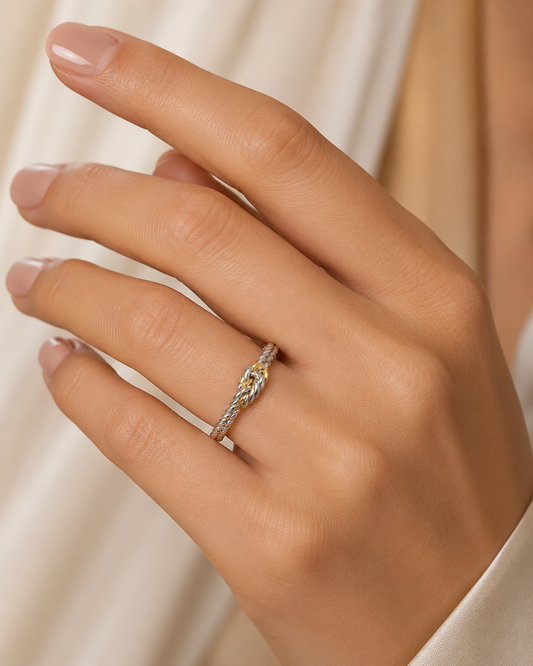 Eternal Knot Two-Tone Ring