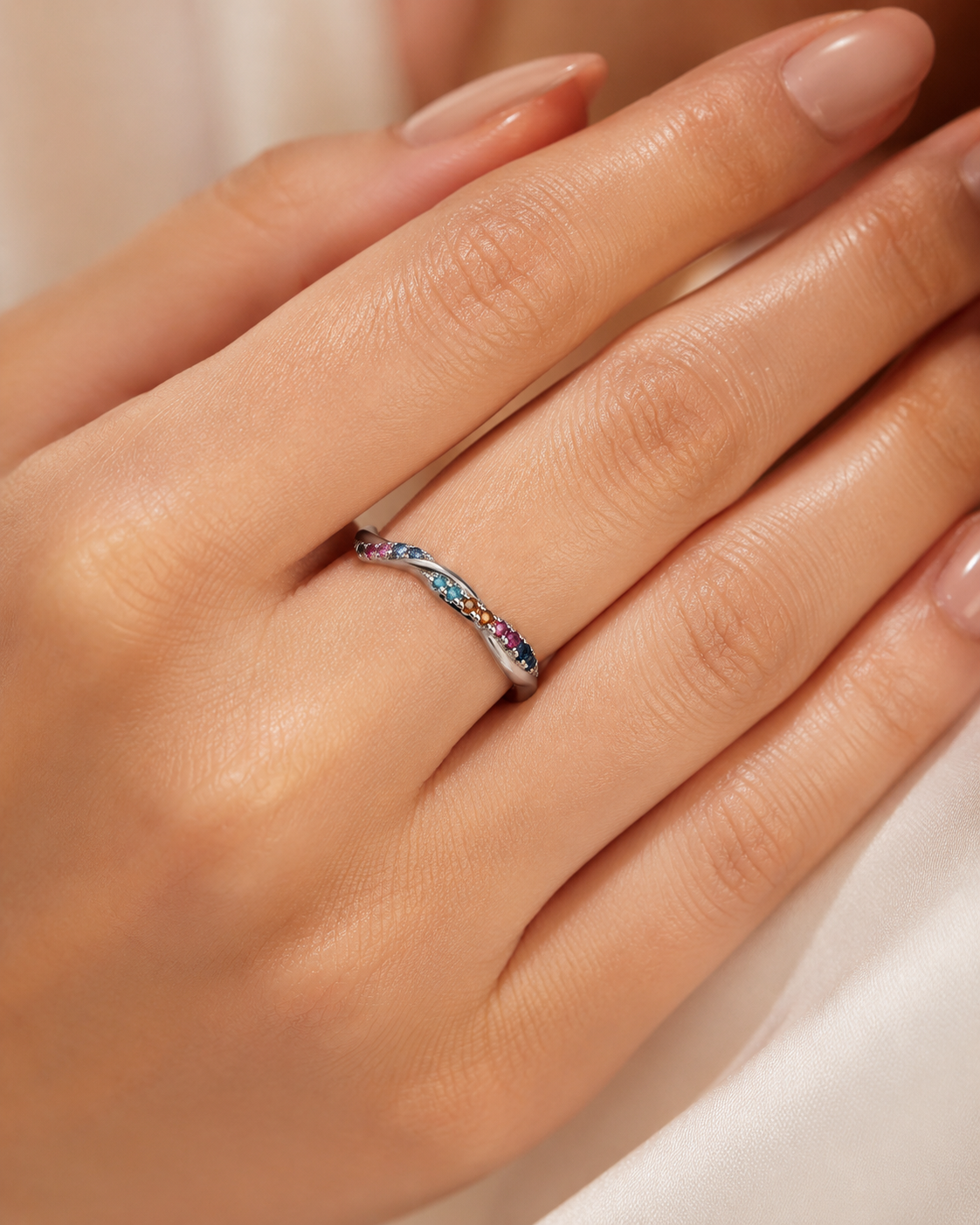 Aurora Twist 925 Silver Ring