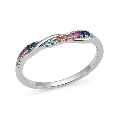 Aurora Twist 925 Silver Ring