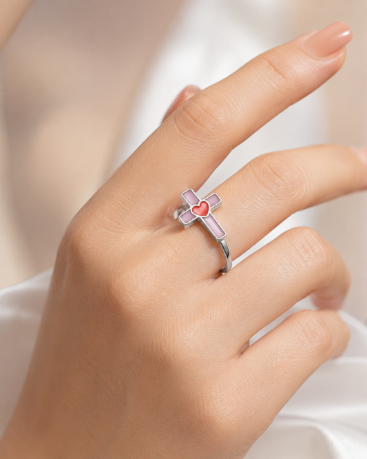 Sweet Faith Cross 925 Silver Ring