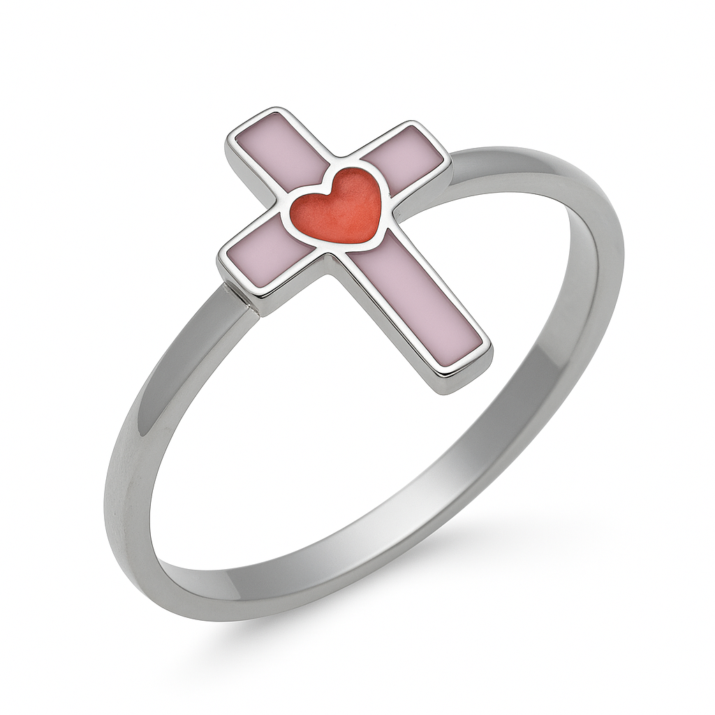 Sweet Faith Cross 925 Silver Ring