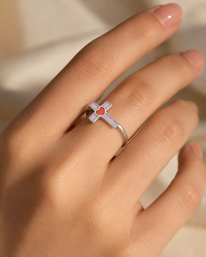 Sweet Faith Cross 925 Silver Ring