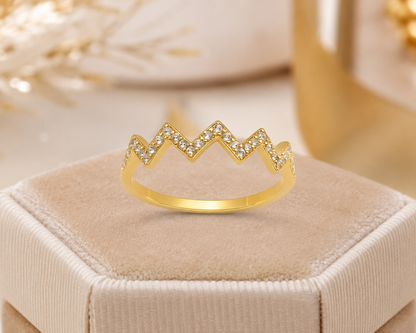Zigzag Sparkle Sterling Silver Ring