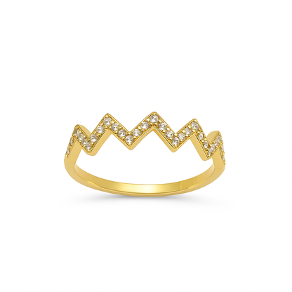 Zigzag Sparkle Sterling Silver Ring