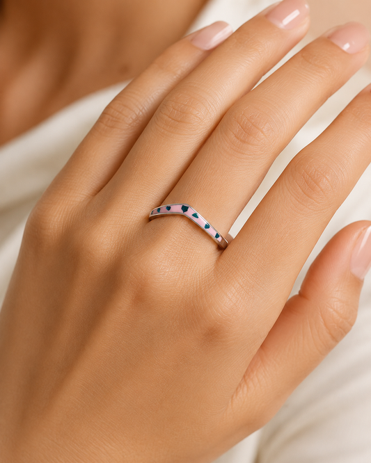 Pink Heart Charm Ring