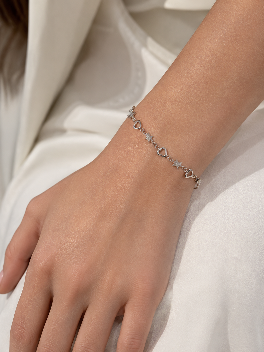 HEART STAR 925 SILVER BRACELET