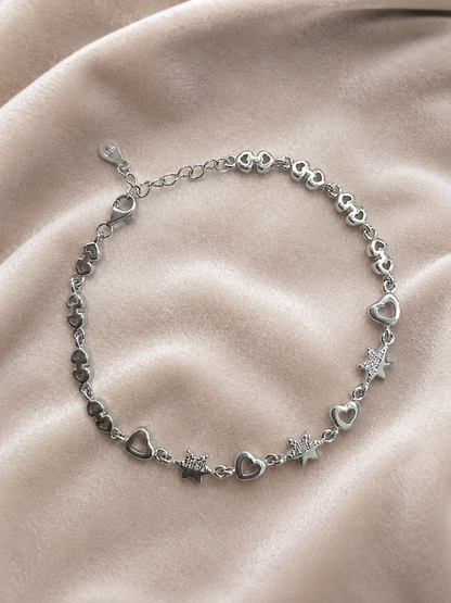 HEART STAR 925 SILVER BRACELET