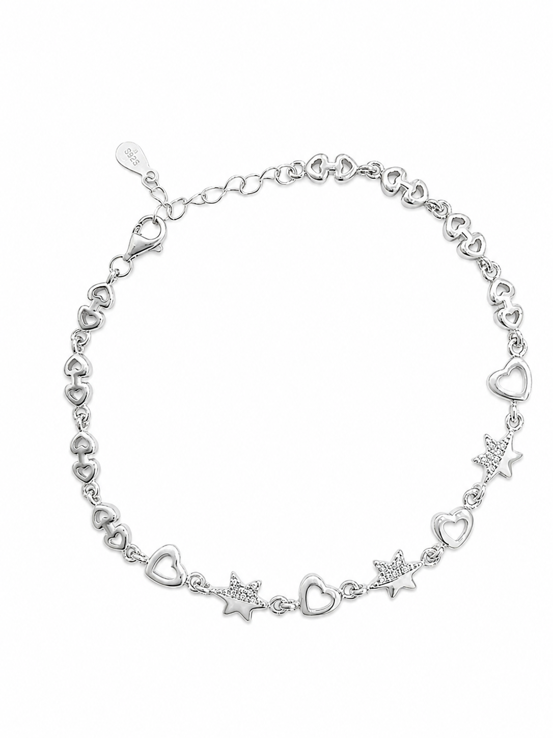 HEART STAR 925 SILVER BRACELET