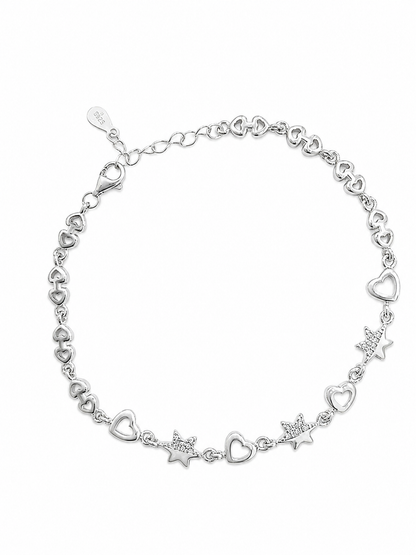HEART STAR 925 SILVER BRACELET