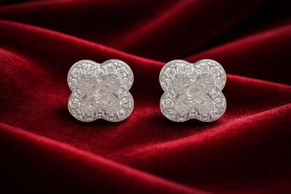 Flora Spark 925 Sterling Silver Clover Stud Earrings