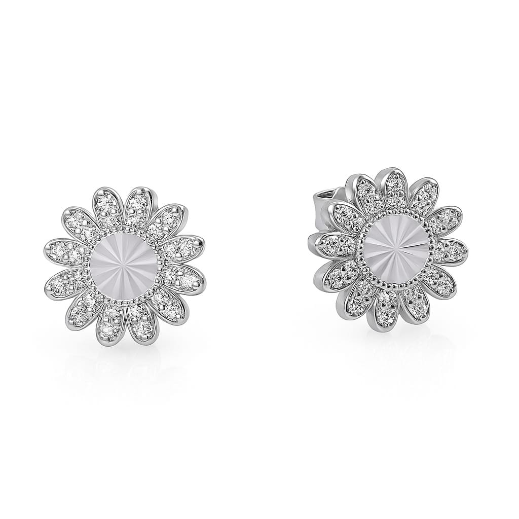 Sunflower Radiance 925 Sterling Silver Stud Earrings