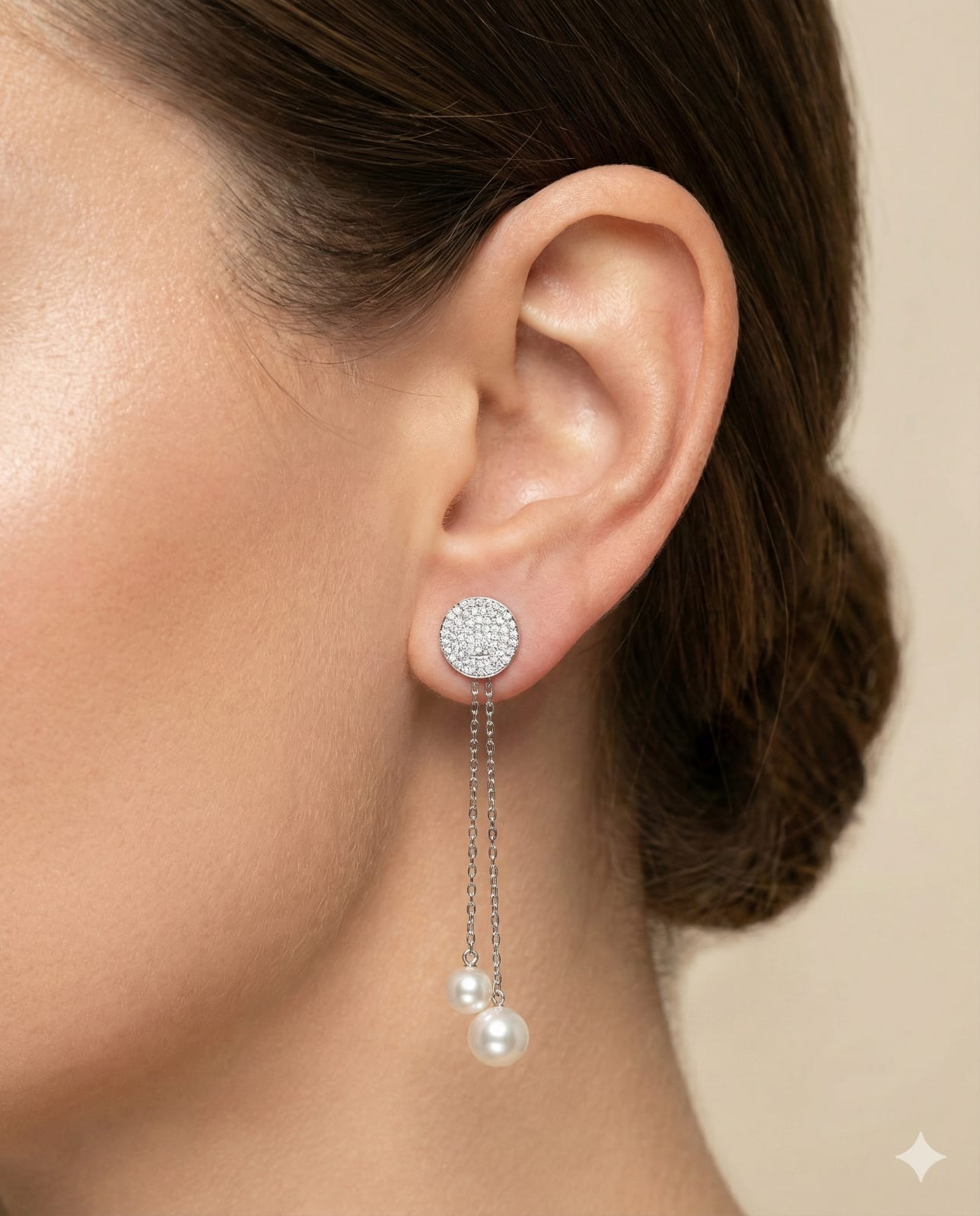 Luna Pearl Cascade 925 Sterling Silver Drop Earrings