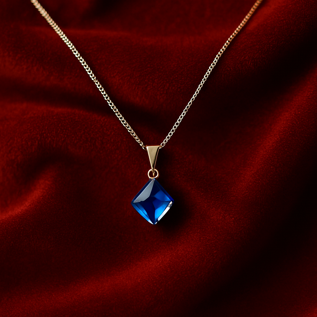 Iyamay Blue Heart Silver Necklace