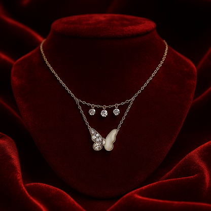 Iyamy Silver Necklace with Butterfly Pendant