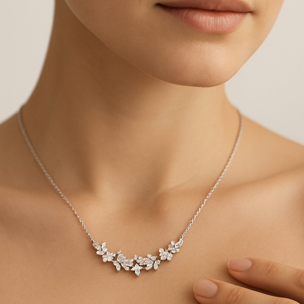 Iyamy Silver Necklace – Jasmine Design