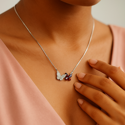 Iyamy Silver Necklace – Butterfly Pendant