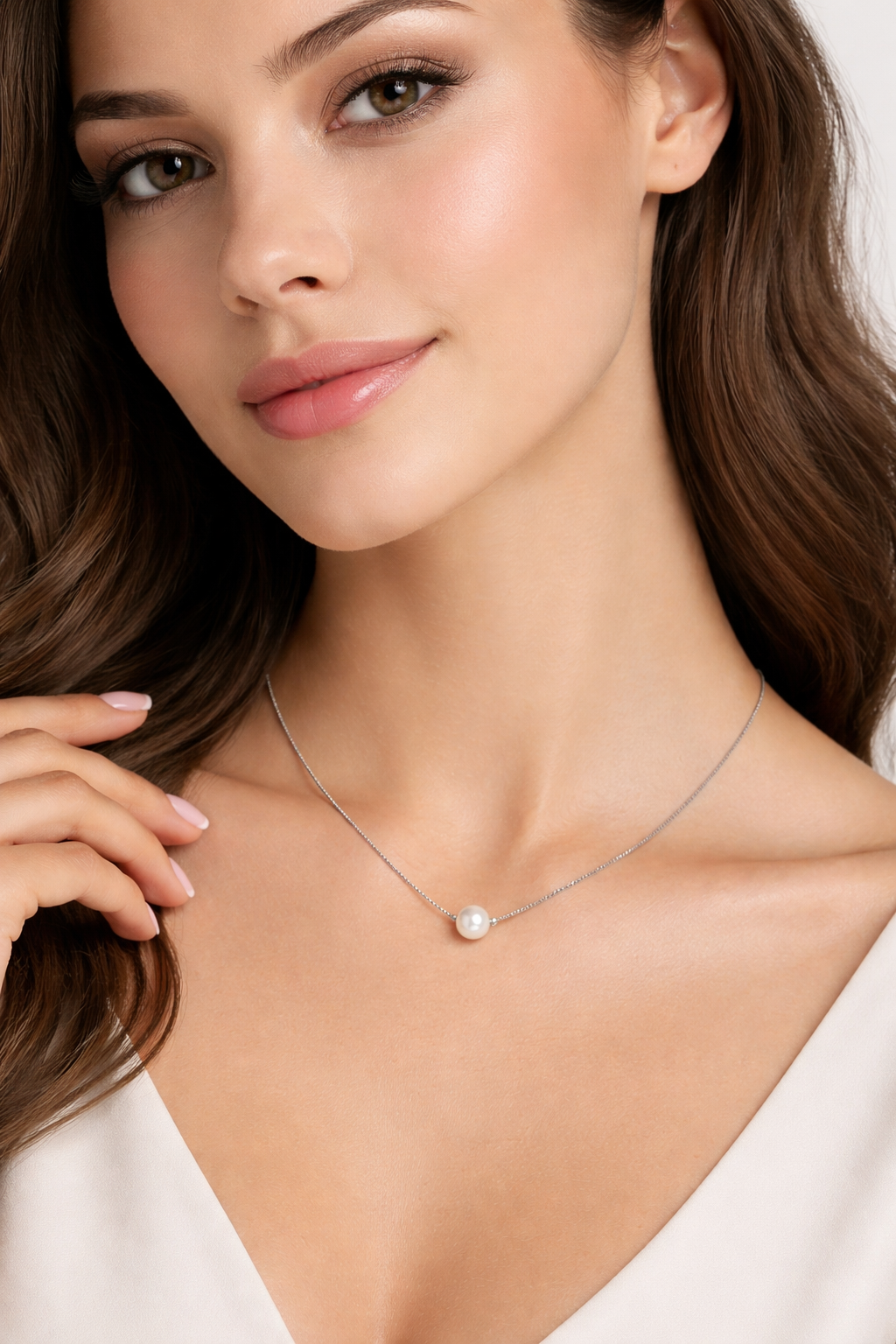 Iyamy Silver Necklace – Pearl Pendant