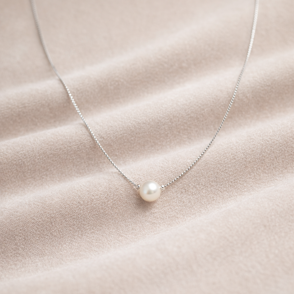 Iyamy Silver Necklace – Pearl Pendant