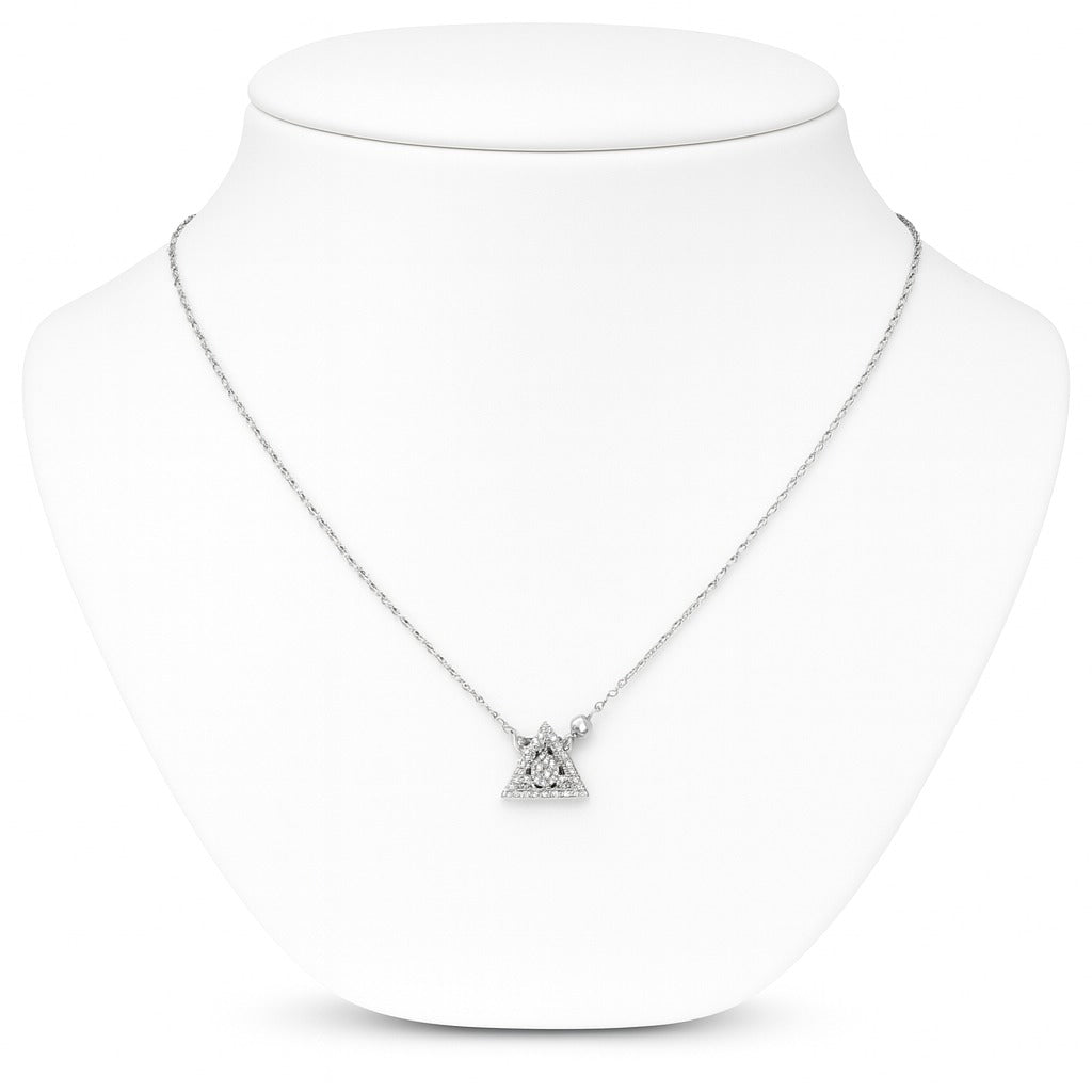 Iyamy Silver Necklace – Triangle Pendant