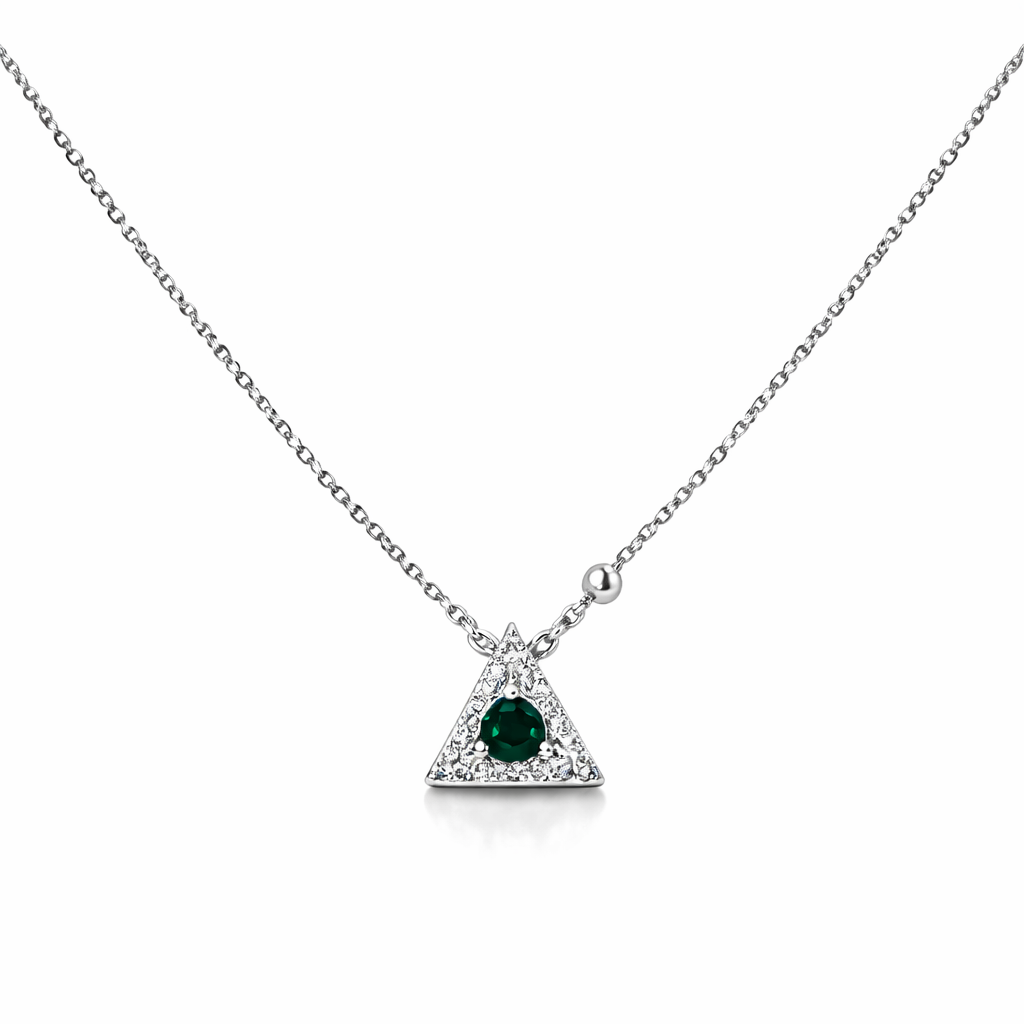 Iyamy Silver Triangle Pendant Necklace