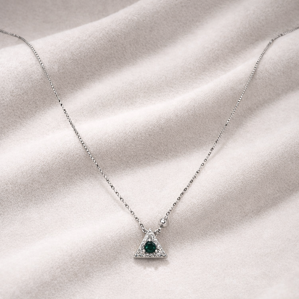 Iyamy Silver Triangle Pendant Necklace